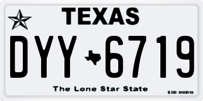 TX license plate DYY6719
