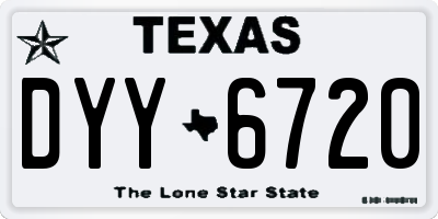 TX license plate DYY6720