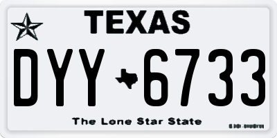 TX license plate DYY6733