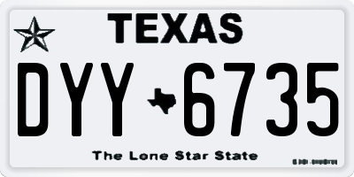 TX license plate DYY6735