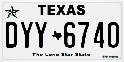 TX license plate DYY6740