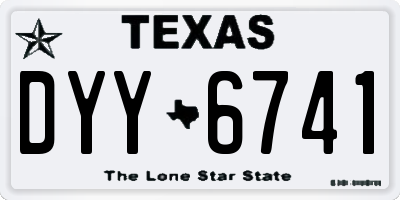 TX license plate DYY6741