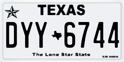 TX license plate DYY6744