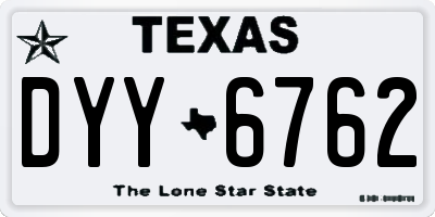 TX license plate DYY6762