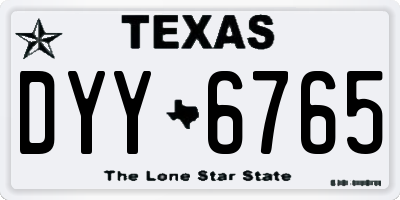 TX license plate DYY6765