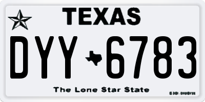 TX license plate DYY6783