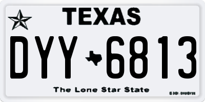 TX license plate DYY6813