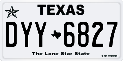 TX license plate DYY6827