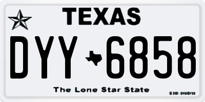 TX license plate DYY6858