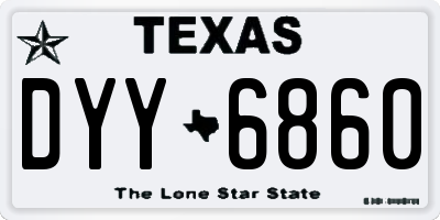 TX license plate DYY6860