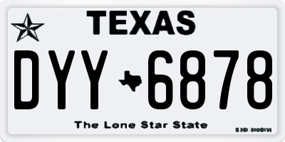 TX license plate DYY6878