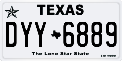 TX license plate DYY6889