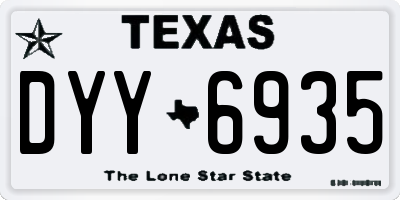 TX license plate DYY6935