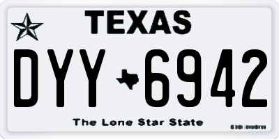 TX license plate DYY6942