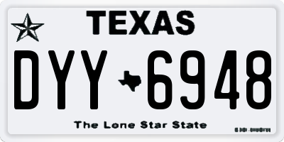 TX license plate DYY6948