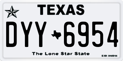 TX license plate DYY6954