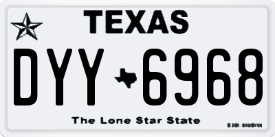 TX license plate DYY6968