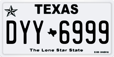 TX license plate DYY6999