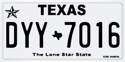 TX license plate DYY7016