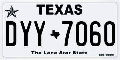 TX license plate DYY7060