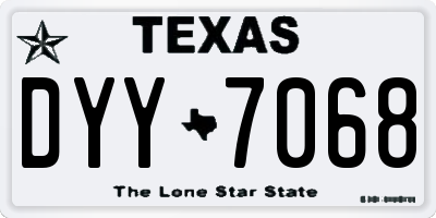 TX license plate DYY7068