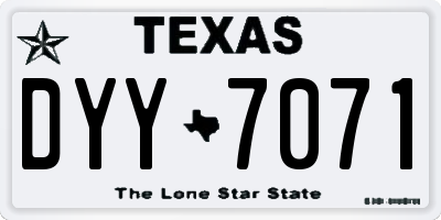 TX license plate DYY7071