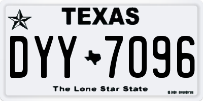 TX license plate DYY7096