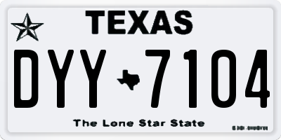 TX license plate DYY7104