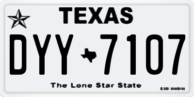 TX license plate DYY7107