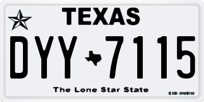 TX license plate DYY7115