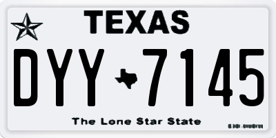 TX license plate DYY7145