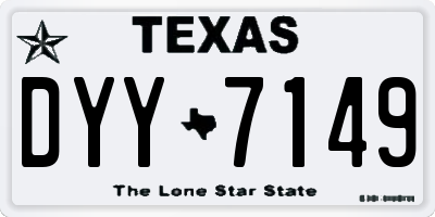 TX license plate DYY7149