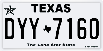 TX license plate DYY7160