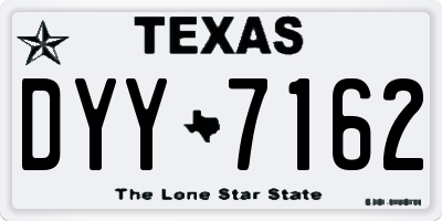 TX license plate DYY7162