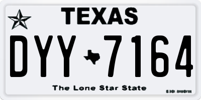 TX license plate DYY7164