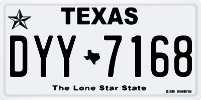 TX license plate DYY7168