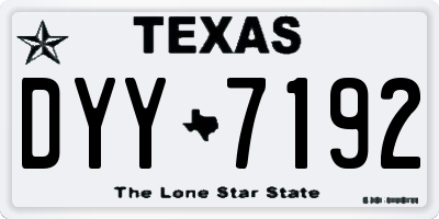 TX license plate DYY7192