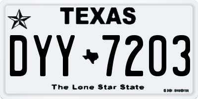 TX license plate DYY7203
