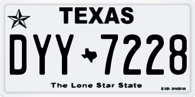 TX license plate DYY7228
