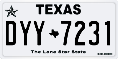 TX license plate DYY7231