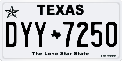 TX license plate DYY7250
