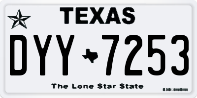 TX license plate DYY7253