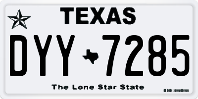 TX license plate DYY7285