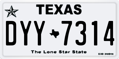 TX license plate DYY7314