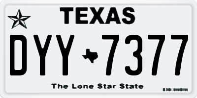TX license plate DYY7377