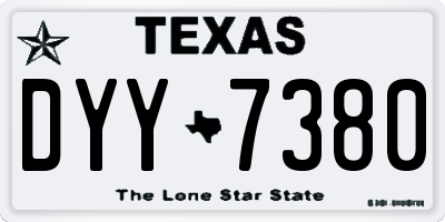 TX license plate DYY7380