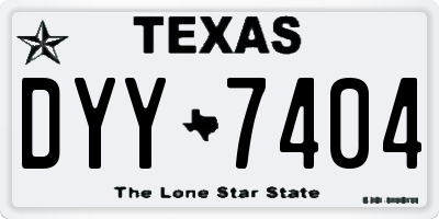 TX license plate DYY7404