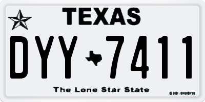TX license plate DYY7411