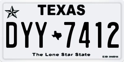 TX license plate DYY7412