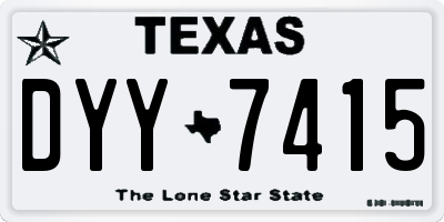 TX license plate DYY7415